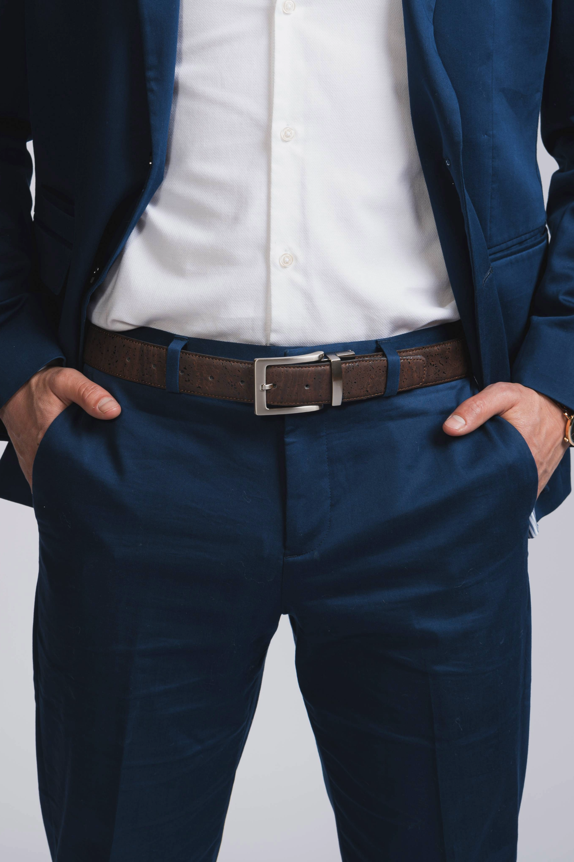 Cork Reversible Men's Belt (Brown/Black)