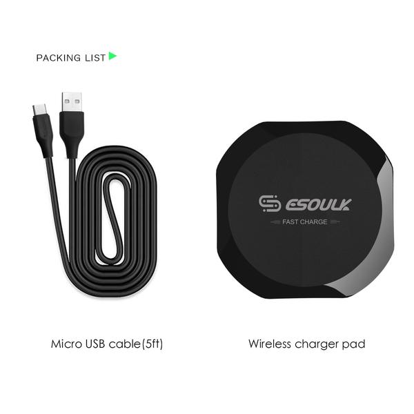 Esoulk QI Certified 10W Wireless Charging Fast Charger Pad