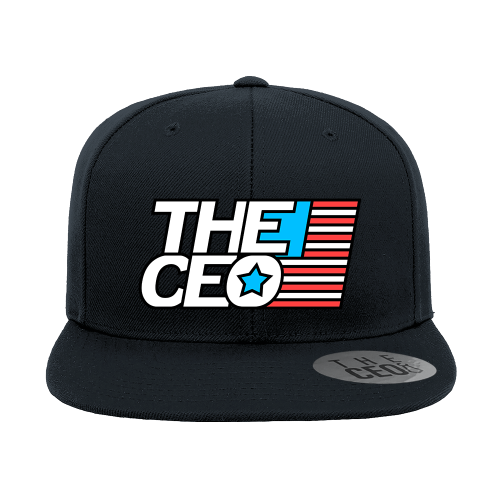 American Flag The CEO Embroidered flat Bill Hat