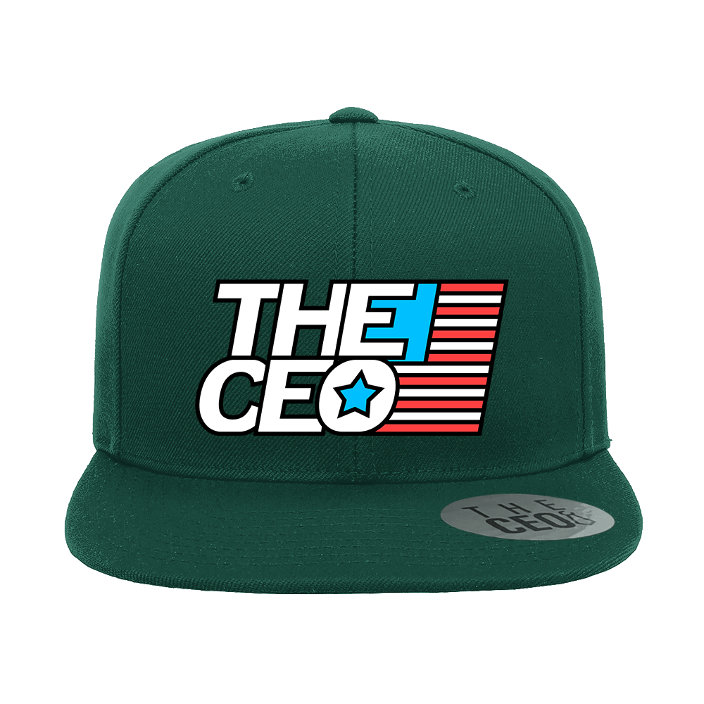 American Flag The CEO Embroidered flat Bill Hat