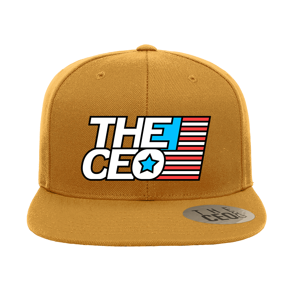 American Flag The CEO Embroidered flat Bill Hat